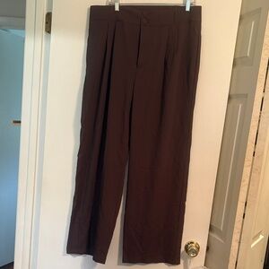 HALARA Chocolate Brown High Waist Pocket wide leg pants SZ XL - NWT
